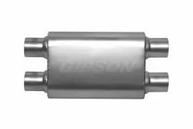 55109s Gibson Performance Exhaust Universal Muffler Oval 3 Inch Dual Inlet / Outlet