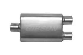 55189s Gibson Performance Exhaust Universal Muffler Oval 3 Inch Center In / 2.5 Dual Out