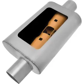 Bm0100 Gibson Performance Exhaust Mwa Muffler Stainless Steel 4 Inch X 9 14 Oval Body 2.25