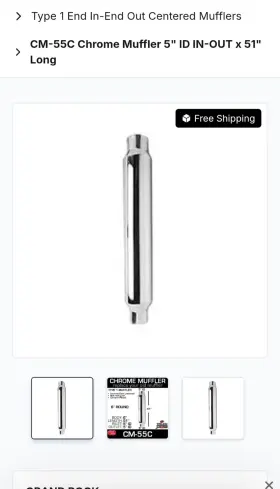 Cm-55c Grand Rock 5 Inch Chrome Muffler