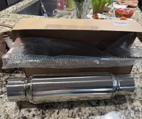 Hwp-et3 Hiwowsport 3 Inch Inlet/outlet Resonator Muffler Stainless Steel 13.8 Length Us Fuunpower