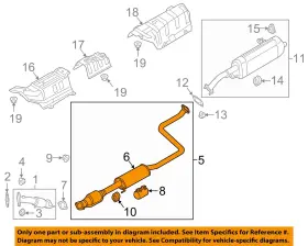 28600g3410 Hyundai Oem 18-20 Elantra Gt Exhaust Components-center Muffler