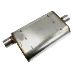 40-251301 Jba Exhaust Muffler 304 Ss Oval Chambered Style Gray 2.5 Inch Offset Id