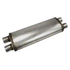 40-252200 Jba Exhaust Muffler 304 Ss Oval Chambered Style Gray 2.5 Inch Dual Id
