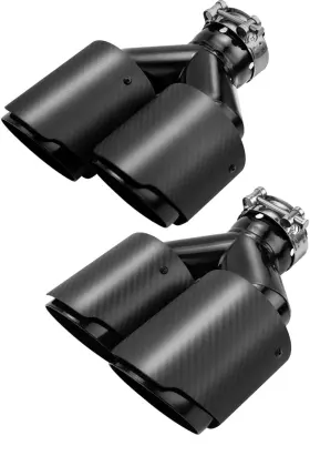 Shc254098dk4-2 Lcgp 2 Pack Carbon Fiber Exhaust Tip 2.5 Inch Inlet To Dual 3.5 Outlet