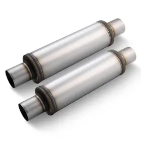Shr254520-dou Lcgp 2.5 Inch Exhaust Mufflers 2pcs - Inlet 20 Overall Length 4.5 Wide