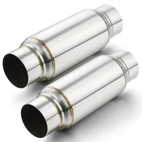 Shr304012-2 Lcgp Universal Exhaust Muffler Resonator 3 Inch Inlet / Outlet Single Stainless Steel