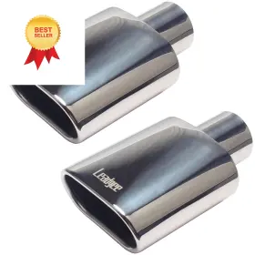 Mnljep007-01 Leadgee Set Of 2 Square Exhaust Tip 2.5 Inch Inlet 3 X 5.5 Outlet 9 Stainless Steel