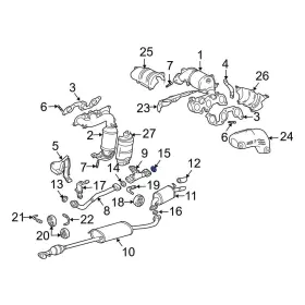 174510d020 Lexus Oe For Rx350 2007-2009 Center Rear Exhaust Muffler Gasket
