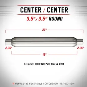 Mag-18125 Magnaflow Muffler Center 3.5 Inch Round Glasspack 22 Overall 2.25 In Out 18125