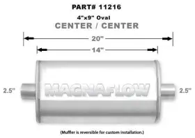 11216 Magnaflow Perf Exhaust Stainless Muffler Fits 2.5in Center In/out