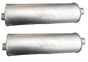 2.25id Medallion Auto Parts 227749 2 7 Inch Round Universal Muffler 28.0 Oal Center Offset