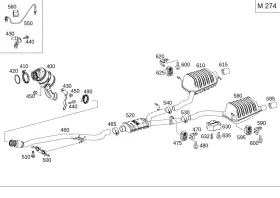 172-490-49-00 Mercedes-benz Genuine Exhaust Gas Line Rear