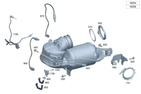 236-490-81-00 Mercedes-benz Genuine Exhaust Gas Line Rear