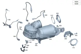 236-490-82-00 Mercedes-benz Genuine Exhaust Gas Line Rear