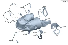 254-490-49-01 Mercedes-benz Genuine Exhaust Gas Line Rear