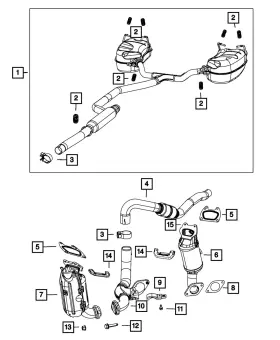 05147032ad Mopar Genuine Resonator And Tailpipe Muffler 5147032ad