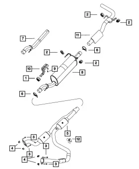 05147555ac Mopar Genuine Exhaust Resonator And Tailpipe 5147555ac