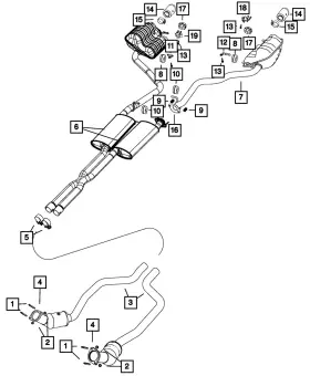 05181858ab Mopar Genuine Exhaust Muffler And Resonator 5181858ab