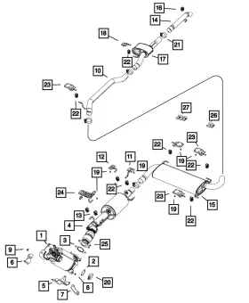 52022463ab Mopar Genuine Exhaust Resonator And Tailpipe