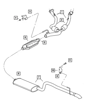 52080335ab Mopar Genuine Exhaust Muffler And Tailpipe