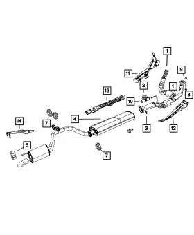 52090458ah Mopar Genuine Exhaust Muffler And Tailpipe