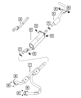 52121372ah Mopar Genuine Exhaust Muffler