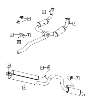 52125078ah Mopar Genuine Exhaust Muffler And Tailpipe