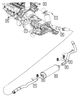 52855724aa Mopar Genuine Exhaust Pipe And Resonator