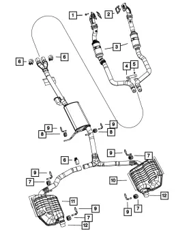 53010369aa Mopar Genuine Exhaust Muffler And Resonator Left