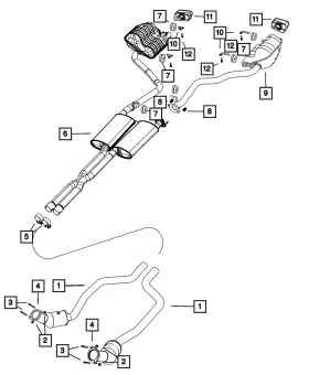 68068333aa Mopar Genuine Exhaust Resonator And Pipe