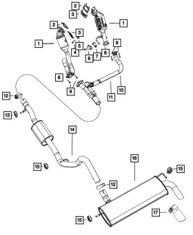68085148ah Mopar Genuine Exhaust Pipe And Converter Left