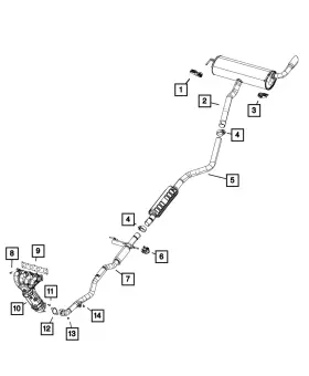 68109909ai Mopar Genuine Exhaust Muffler And Tailpipe