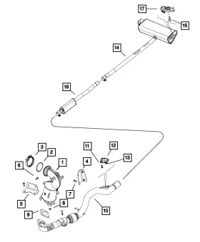 68254635aa Mopar Genuine Exhaust Resonator And Pipe