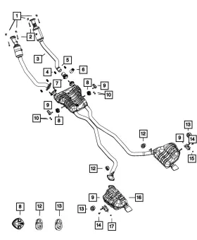 68276626aa Mopar Genuine Exhaust Resonator And Tailpipe
