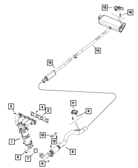 68304161aa Mopar Genuine Exhaust Muffler And Tailpipe
