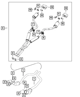 68516708aa Mopar Genuine Exhaust Muffler And Resonator
