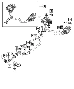 68534454aa Mopar Genuine Exhaust Muffler And Tailpipe