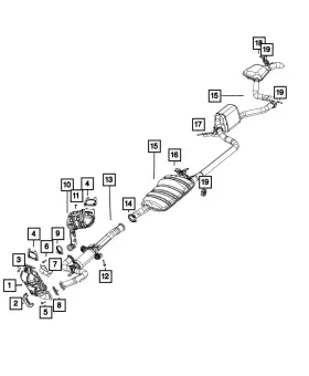 68577221aa Mopar Genuine Exhaust Muffler And Resonator