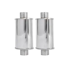 Gg4235 Motorfastracing 2x 2.5ftft Ultra Quiet Muffler Resonator 2.5 In 304s Exhaust Vibrant New