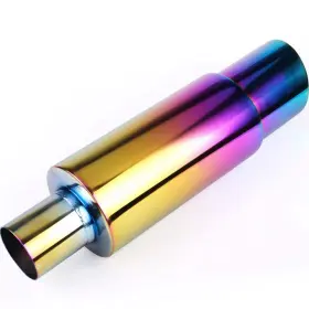 Mg-crr1002-neo Muge Racing Exhaust Muffleruniversal Burnt Tip14.8 Inches Length2 Inlet 3