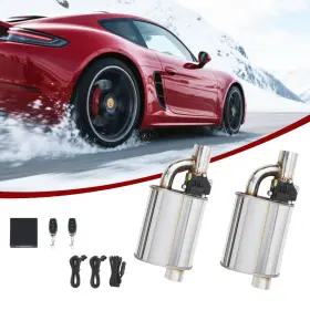 Mx7-061 Mxa-auto-parts Universal Valved Muffler Kit 3 Inch With Exhaust Remote 2pcs Left&right
