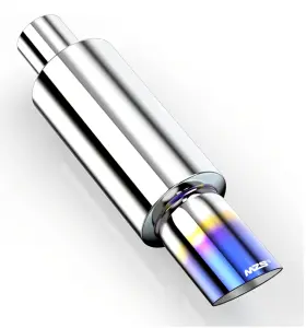 Mzs Mzsexhaustmufflerc015bluea2 Muffler Straight Through Stainless Steel Tip 15in 2in Inlet 3in Outlet