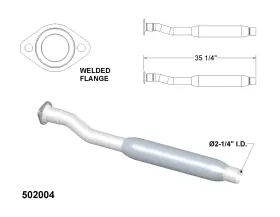 502004-ff Oem Industries Center Mufflers For 2017-2019 Subaru Legacy 2.5i Premium 2.5l H4 Gas Dohc
