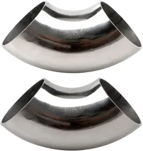 Ss304-2-02.5us Osidu 2.5 Inch 90 Mandrel Bend Elbow Ss304 Stainless Od 2 Pcs Silver