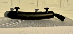 421-0739 Porsche Nos Original 1965-1973 Double Tip Muffler Thermal Coated In Black Ft86