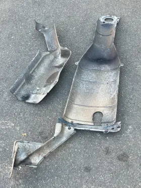 92850405102 Porsche Used Original Genuine 928 Rear Muffler Exhaust Aluminum Heat Shield