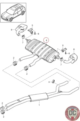 95811191005 Porsche 2015-2018 Cayenne 3.6l Rear Muffler