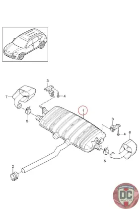 95811191080 Porsche 2011-2014 Cayenne Tdi Rear Muffler