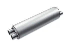 Pd707 Premium Duty - 7 Inch Round Body Muffler 2.25 Dual In Out